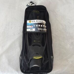 US Divers Sideview Adult - Fins Only - Black Yellow Size 10 M Open Box
